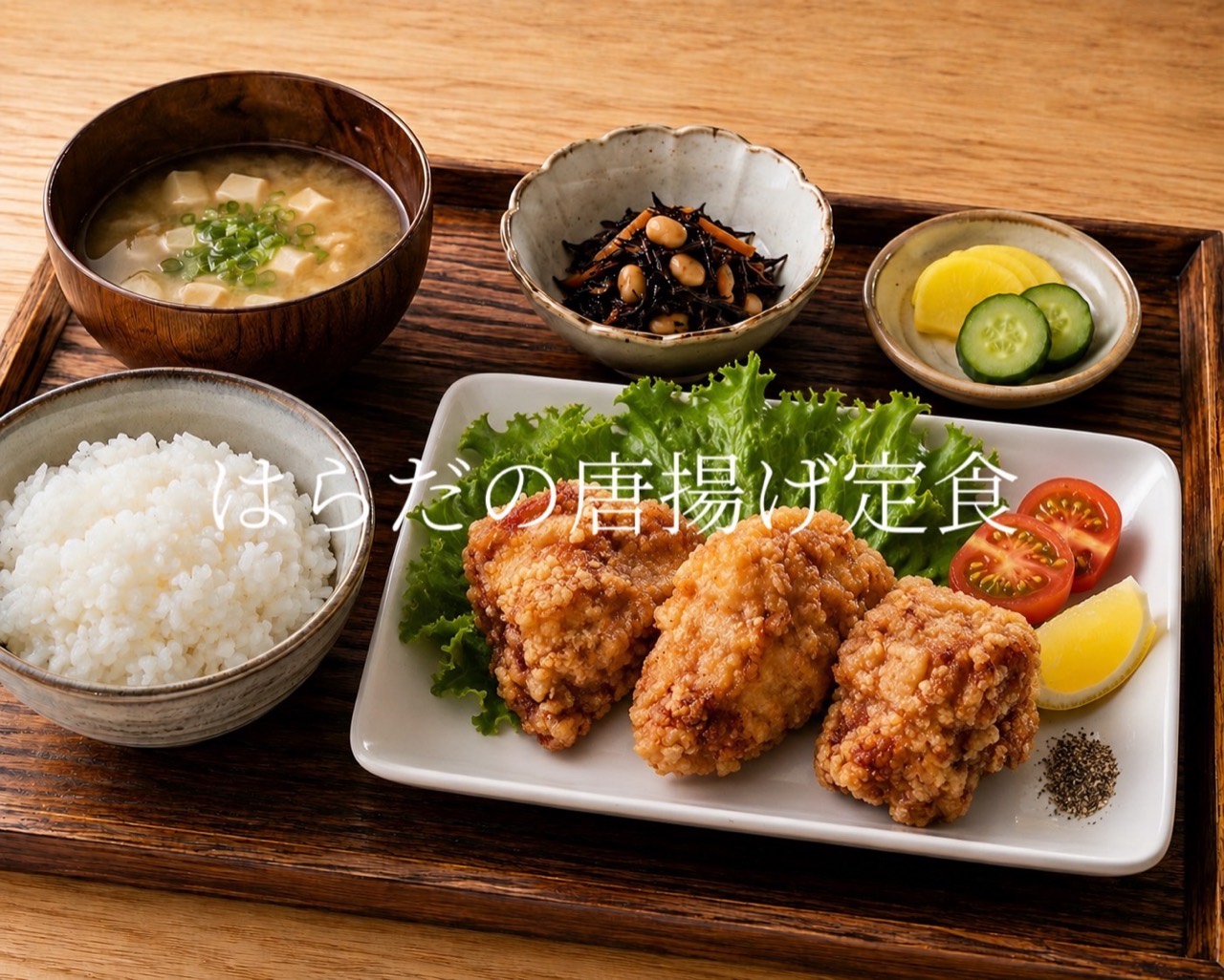 はらだの唐揚げ定食